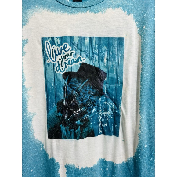 Freddy Krueger Nightmare on Elm Street Halloween "Live your Dream" Blue T Shirt - Picture 7 of 14